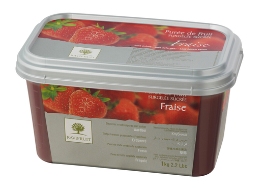 Ravifruit strawberry puree 90% 1kg frozen