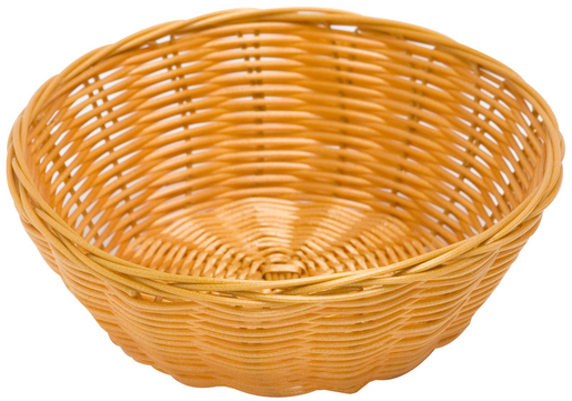 Basket round ø 19x6,5cm light brown, PP plastic, dishwasher safe