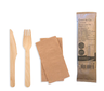 Huhtamaki Future smart cutlery set wooden fork, knife and napkin