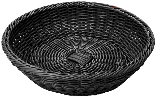 E. Ahlström Basket round ø 37cm black, plastic weave, height 9cm