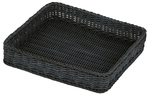 E. Ahlström Basket GN 2/3-65 black, plastic weave 32,5x35,5x6,5cm