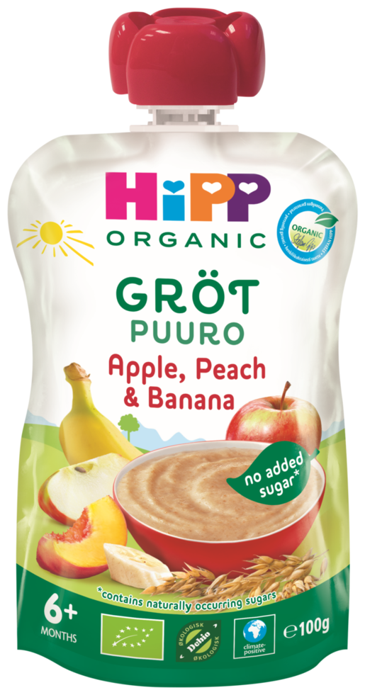 HiPP organic apple-peach porridge smoothie 6months 100g | wihuri Site