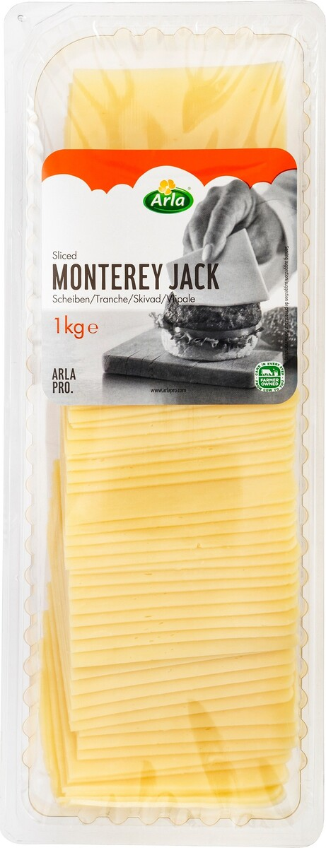Arla Pro Monterey Jack cheese slices 1kg lactose free