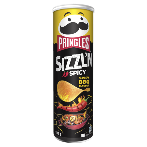 Pringles sizzln spicy bbq chips 180g