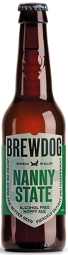 BrewDog Nanny State insanely hopped imperial mild 0,5% 0,33l Low ABV beer bottle