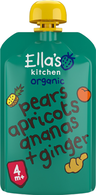 Ellas Kitchen luomu päärynä, aprikoosi, ananas, inkiväärisose 4kk 120g