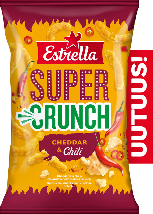 Estrella Super Crunch Cheddar & Chili cheese snack 175g