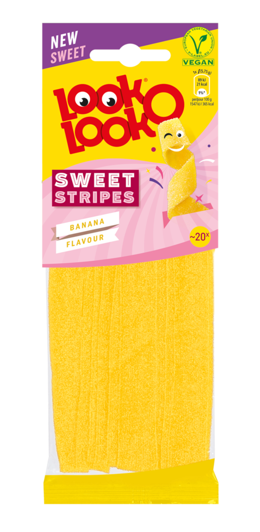 Look-O-Look Sweet Banana stripes wine gum candy 90g