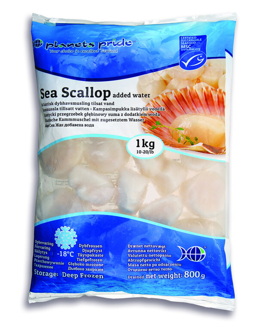 Planets Pride MSC Sea Scallops 20-30/lb 1kg/800g frozen
