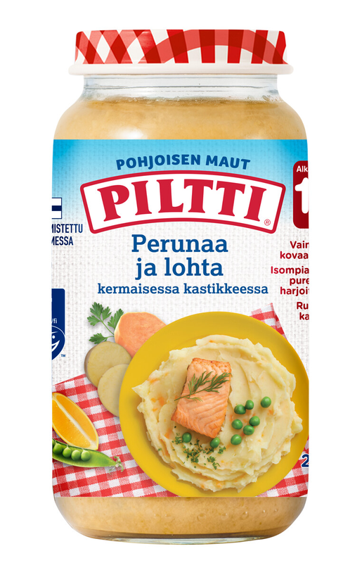 Piltti Pohjoisen maut potatis och lax med krämig sås 1-3år 250g