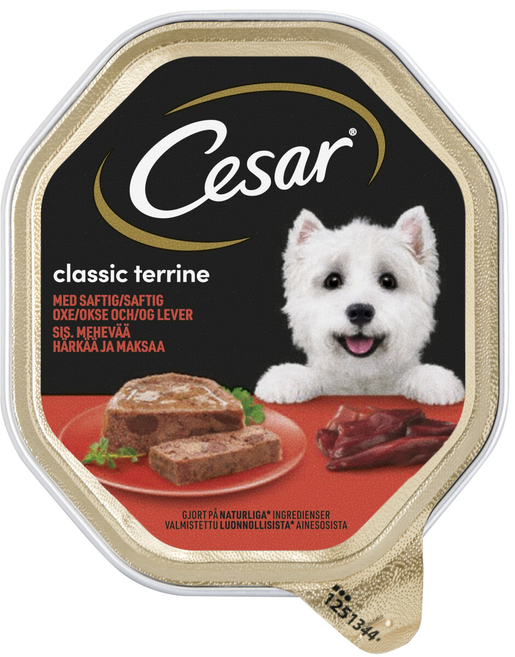 Cesar classics oxkött och lever våt hundmat 150g