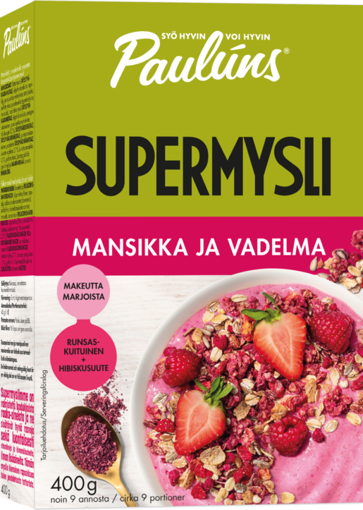 Paulúns strawberry and raspberry supermuesli 400g