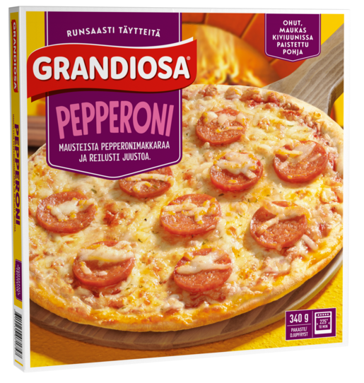 Grandiosa Pepperoni stenugnsbakad pizza 340g djupfryst
