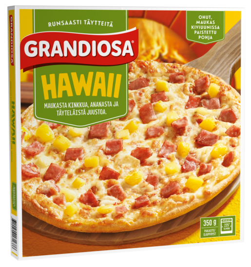 Grandiosa Hawaii stenugnsbakad pizza 350g djupfryst