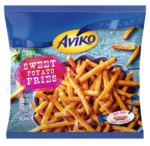 Aviko sweet potato fries pommes frites av sötpotatis 450g djupfryst