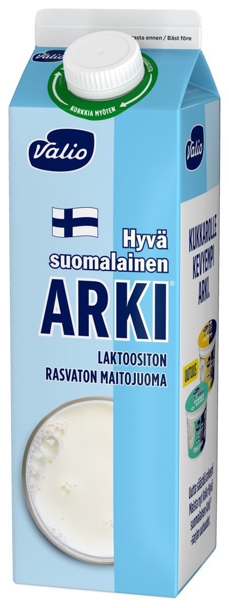 Valio Hyvä suomalainen Arki Eila rasvaton maitojuoma 1l laktoositon