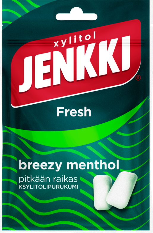 Jenkki Fresh Breezy Menthol xylitol tuggummi 35g