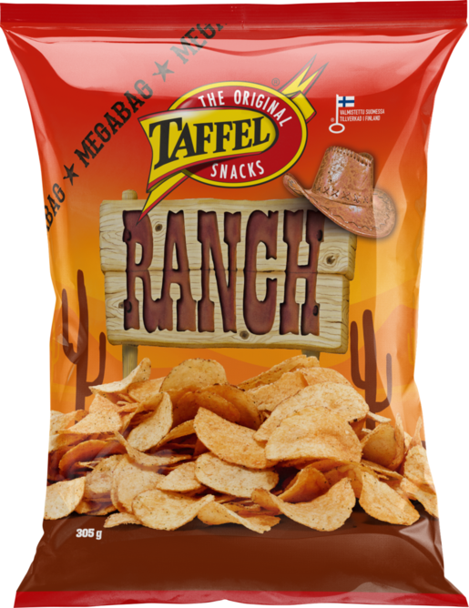 Taffel Ranch flavoured potato chips 305g