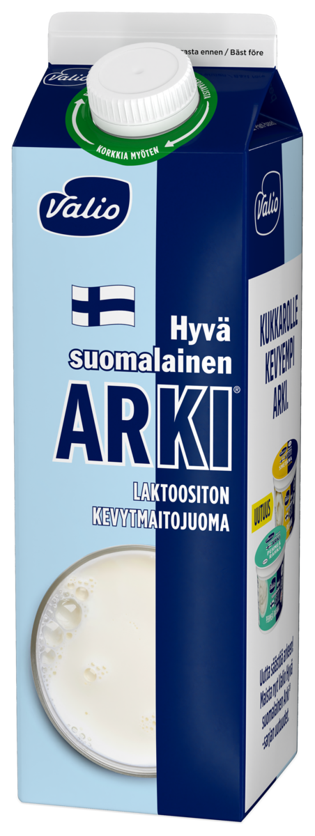 Valio Hyvä suomalainen Arki Eila semi skimmed milk drink 1l lactose free