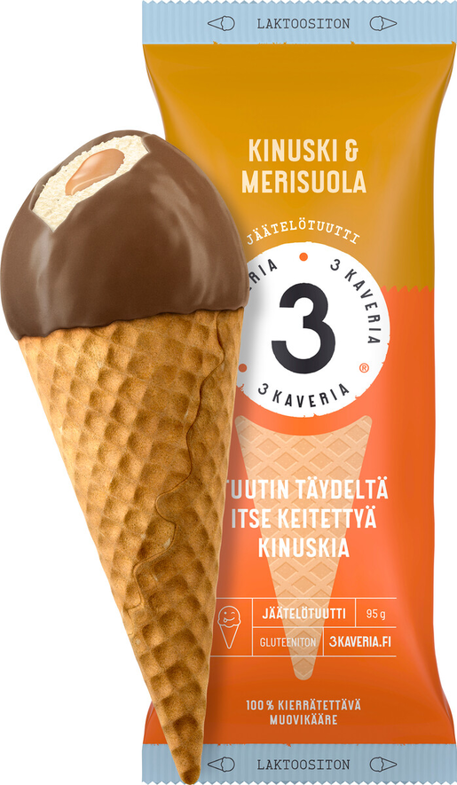 3 Kaveria caramel sea salt ice cream cone 150ml