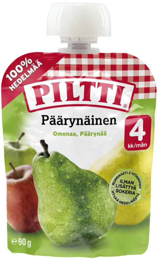 Piltti apple pear fruit puree 4months 90g pouch