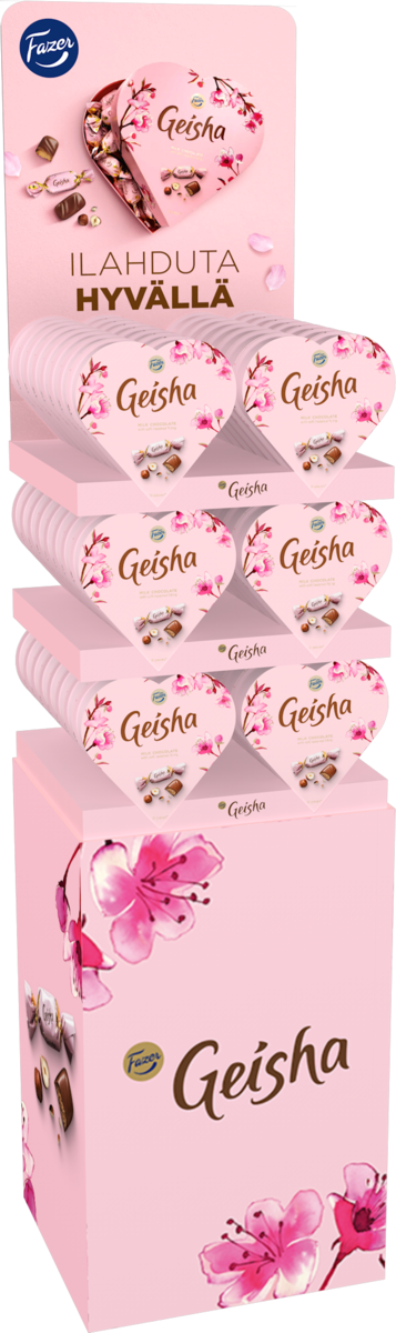 DSP Fazer Geisha Heart hazelnut nougat chocolate praline 48x225g