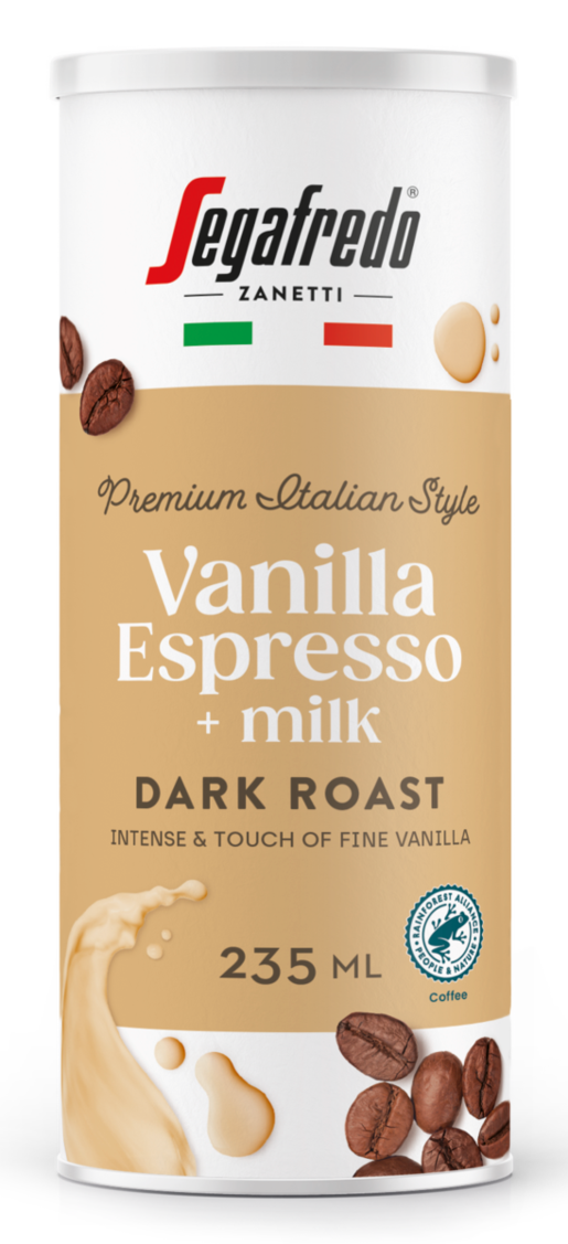 Segafredo vanilla espresso+milk maitokahvijuoma 0,235l vähälaktoosinen RAC