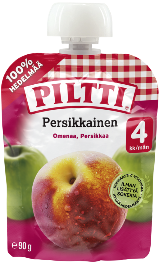 Piltti apple-peach puree 4months  90g pouch