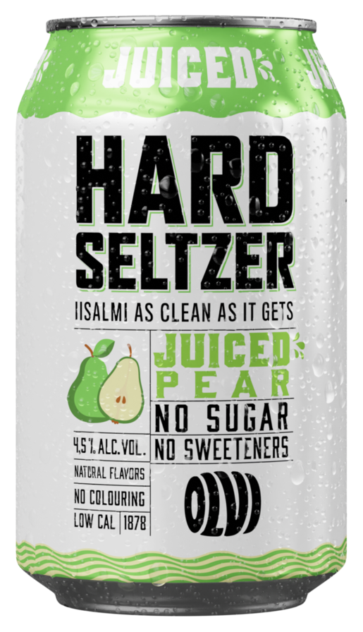 OLVI hard seltzer juiced pear 4,5% 0,33l can