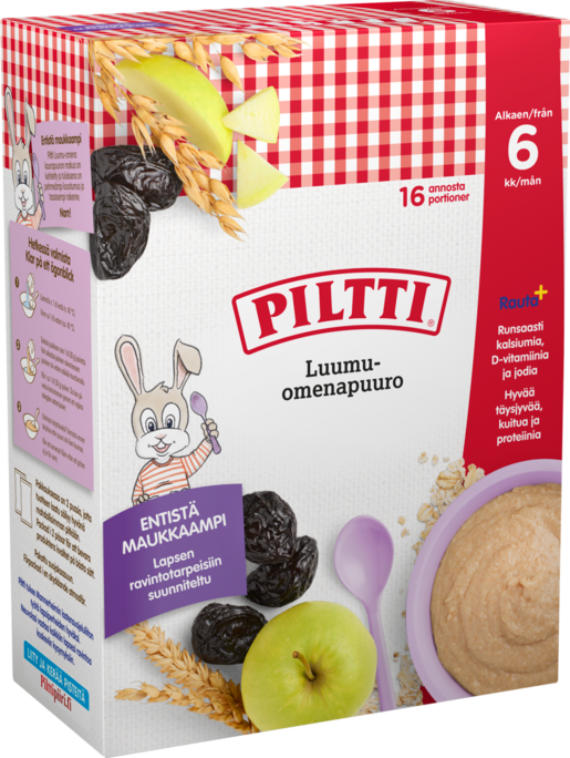 Piltti prune-apple porridge powder 6 months 2x240g