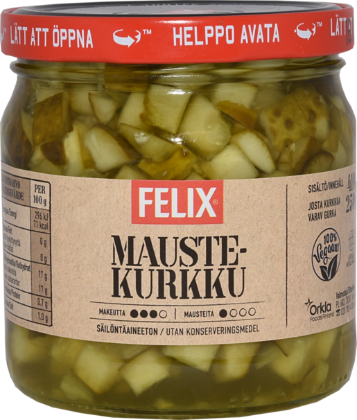 Felix cubed cucumbers in spiced pickle 410/250g