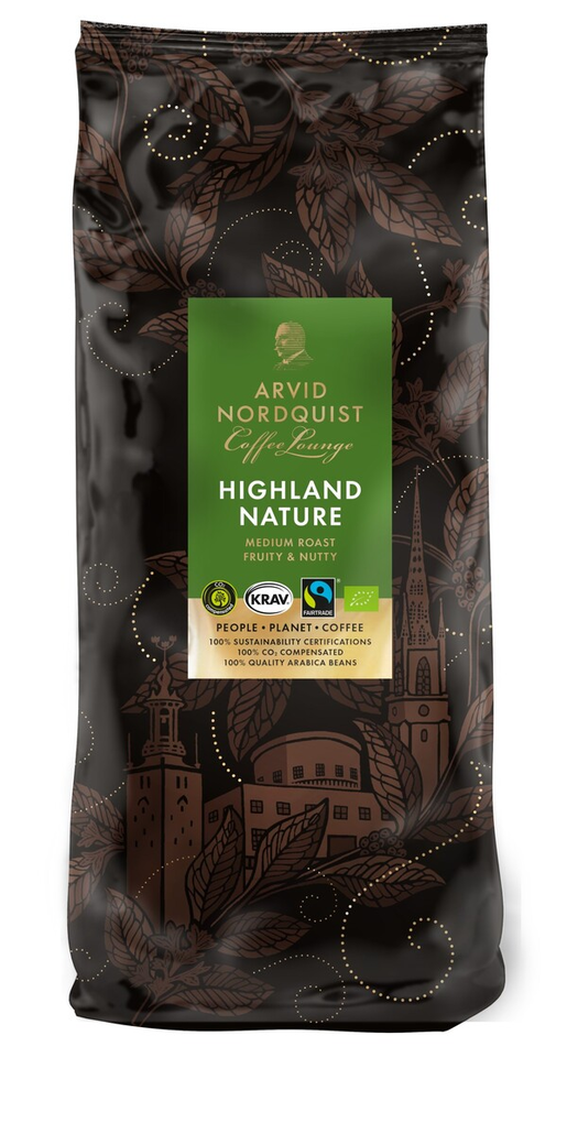 Arvid Nordquist Highland Nature keskipaahtoinen kahvipapu 1kg