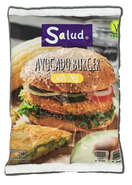 Salud breadered avocado burger 1kg frozen