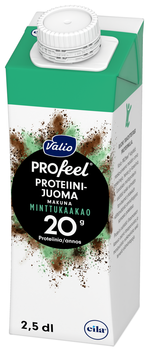 Valio PROfeel cocoa protein drink mint 2,5dl lactose free, UHT
