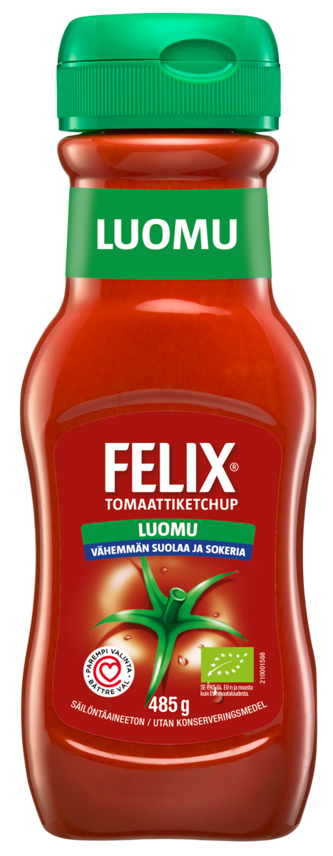 Felix organic ketchup 485g less salt and sugar