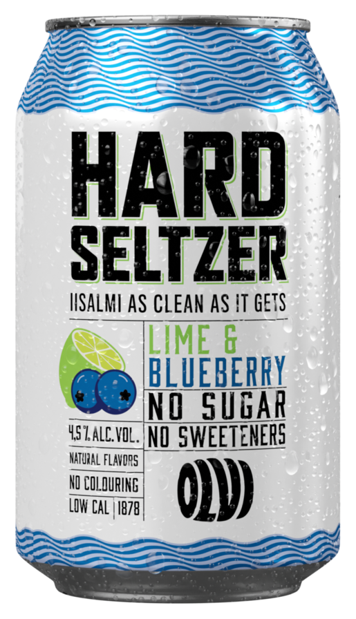 OLVI hard seltzer lime-blueberry 4,5% 0,33l can