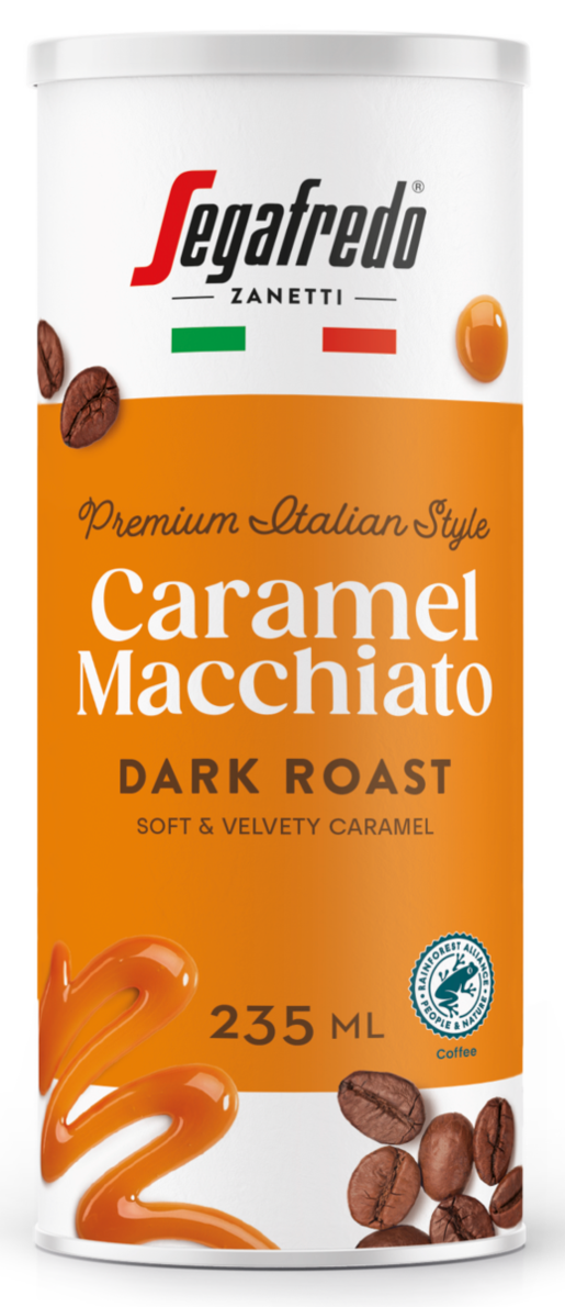 Segafredo caramel macchiato milk coffee drink 0,235l low lactose RAC