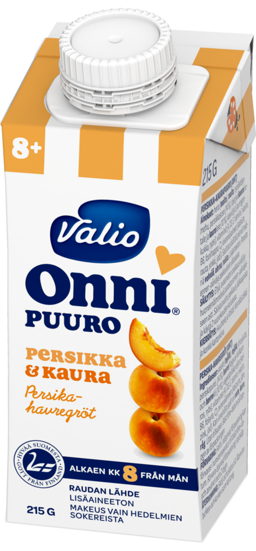 Valio Onni® peach oat porridge 215 g UHT (from 8 month)