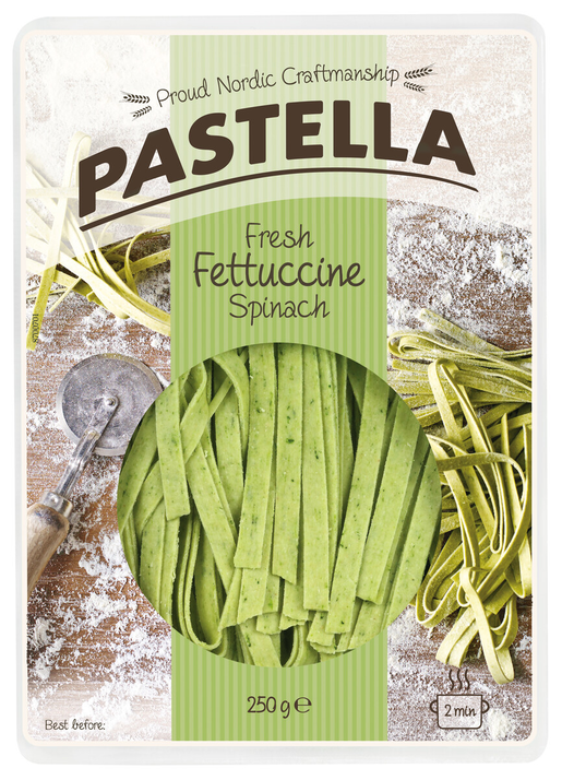 Pastella spinach fettuccine fresh pasta 250g | wihuri Site