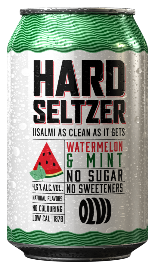 OLVI Hard Seltzer watermelon-mint 4,5% 0,33l tölkki