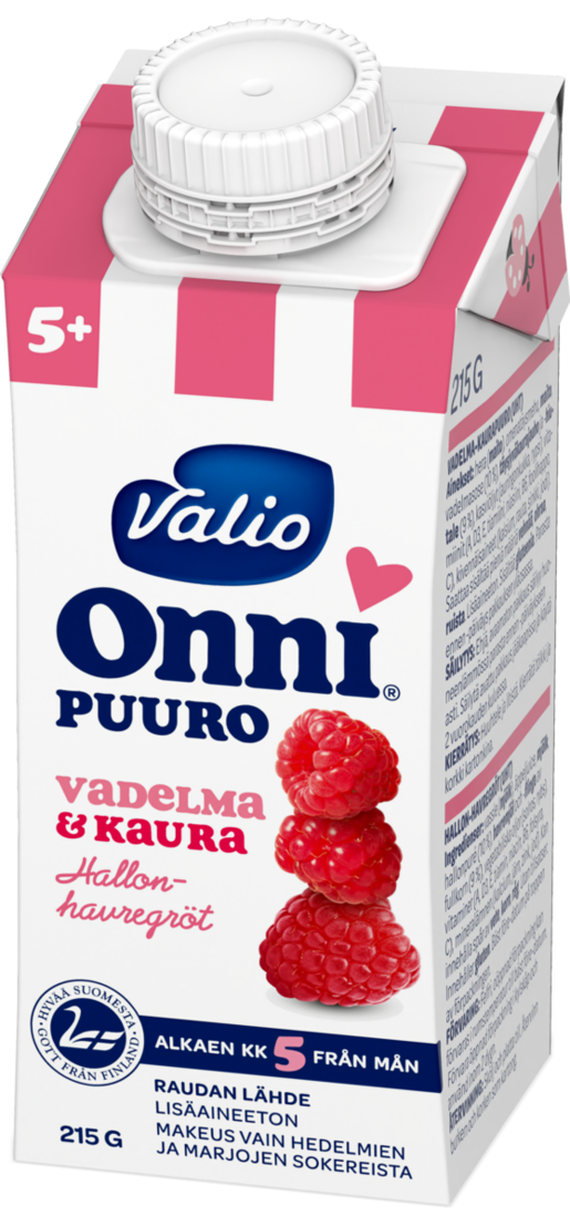 Valio Onni® hallon-havregröt 215 g UHT (från 5 mån)