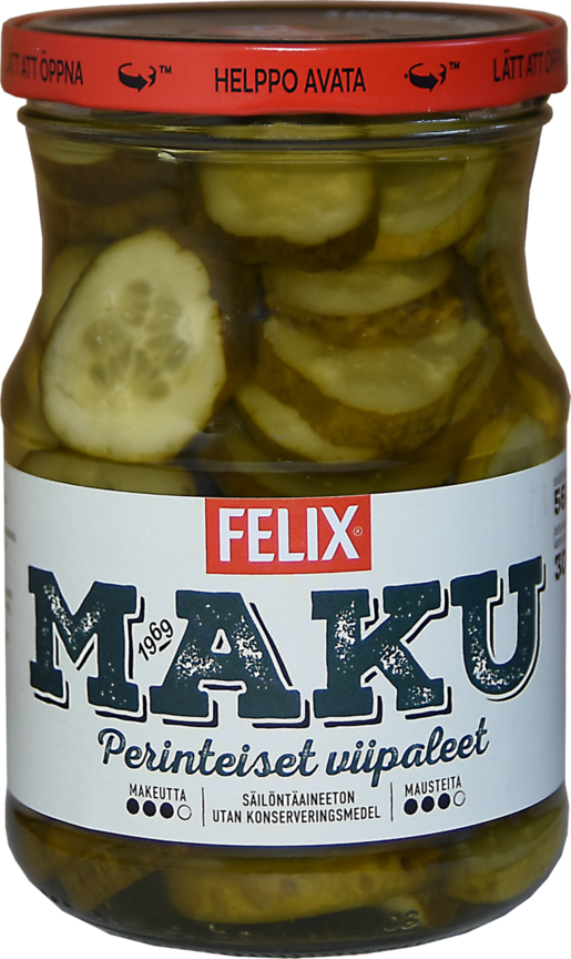 Felix Maku skivade gurkor i kryddlag 560/300g
