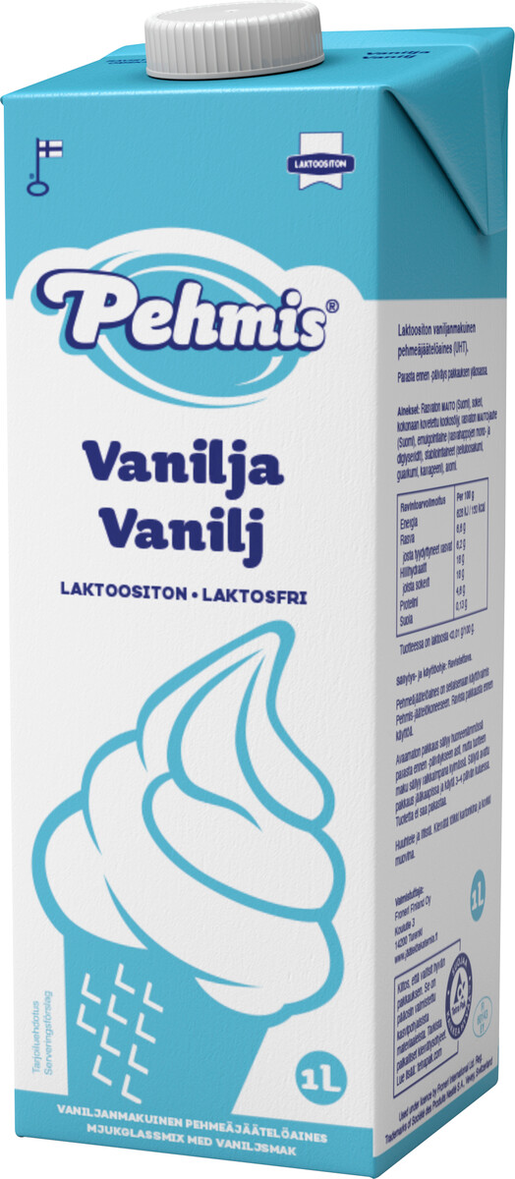 Pehmis vanilj mjukglassmix 1l laktosfri