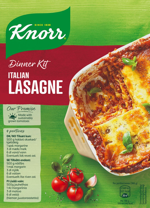 Knorr lasagne meal kit 262g | wihuri Site