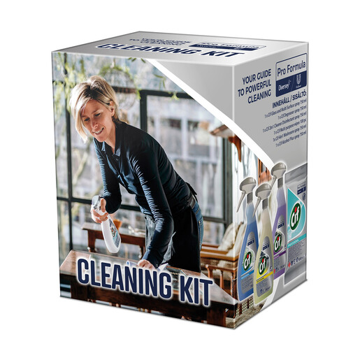 Pro Formula Cleaning Kit includes 6 Cif products 5x750ml, 1x100pcs