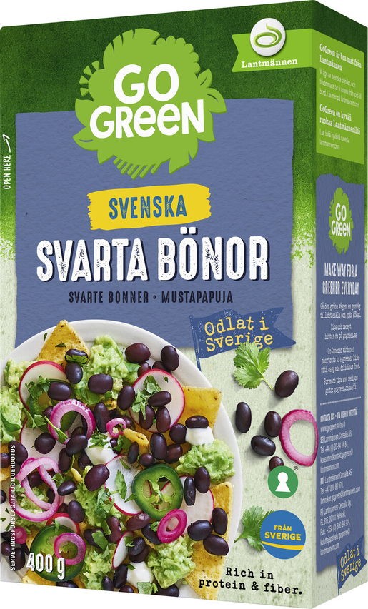 GoGreen black beans cultivated in sweden 400g