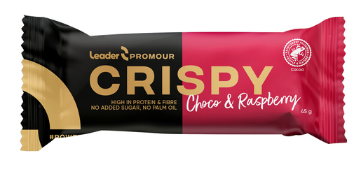Leader Promour crispy choco raspberry protein bar 45g