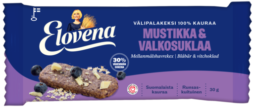 Elovena blueberry-white chocolate snack biscuit 30g