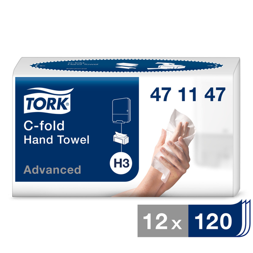 Tork Handtowel C-fold White 12x120Sheet H3