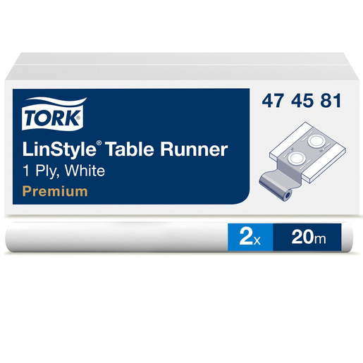 Tork LinStyle white tablecover roll 120cm20m